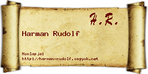 Harman Rudolf névjegykártya